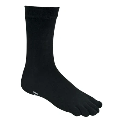 Image of IOMI Mens &amp; Ladies Lightweight Coolmax Cotton Toe Socks for Athletes Foot (6 11 uk, Black)