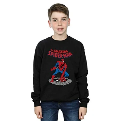 Image of Marvel Boys The Amazing Spider Man Sweatshirt Black 5 6 Years