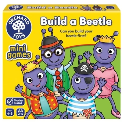 Image of Orchard Toys Build A Beetle Mini Game, Fun Colour And Matching Perfect for Children Age 4 8, Kids Party Gift, Educational Toy, Ideal Stocking Filler