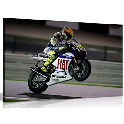 Image of Valentino Rossi Moto Gp Canvas Wall Art Picture Print (30x20in)