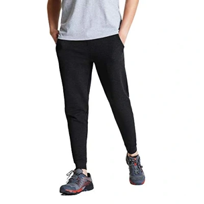 Image of Dare 2b Mens Modulus Drawcord Joggers in Black Jersey Cotton Soft to wear with Ribbed Cuffed Hems