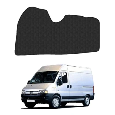 Image of Rubber Floor Mats for the Peugeot Boxer (1994 2006) UK Models Custom Van Accessory Tailored fit Heavy Duty, Waterproof &amp; Anti Slip Work with Clips