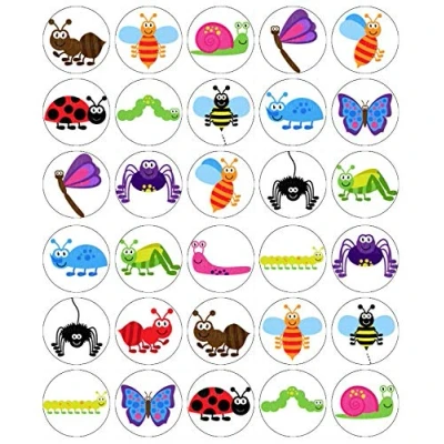 Image of 30 Insects Bugs Creepy Crawly Cupcake Toppers Edible Wafer Paper Fairy Cake Birthday Cakes