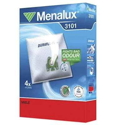 Image of Menalux 3101 Pack of 4 Synthetic Dustbags, 1 Micro Filter and Motor