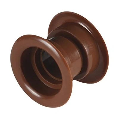 Image of 4 x Brown Bathroom Door Air Vent Grille 55mm 2&quot; Two Sided Round Furniture Sleeve Circle Diffuser Plug T14BR