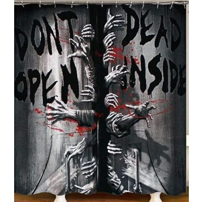 Image of Halloween Horror Shower Curtains for Bathroom with Hooks Polyester The Walking Dead 60x72&quot;(W*H)