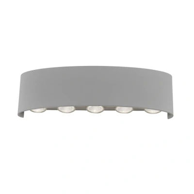Image of Carlo Outdoor Up Down Wall Lamp Silver 10x 0.8W LED 3000K IP54