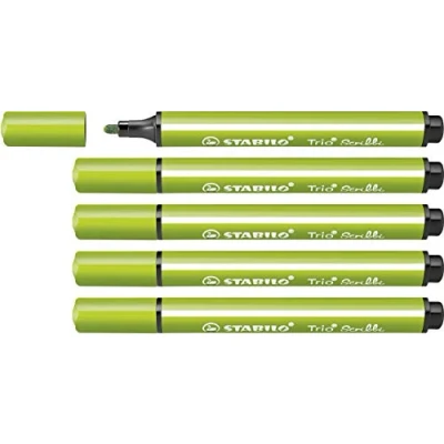 Image of Triangular Fibre Tip Pen STABILO Trio Scribbi Pack of 5 Light Green