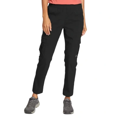Image of Eddie Bauer Womens/Ladies Guide Ripstop Cropped Ankle Cargo Trousers (Black) Size X Large