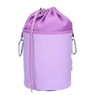 Image of trendfinding Clothes Peg Bag for Hanging with Karabiner Hook Cotton Purple and Black