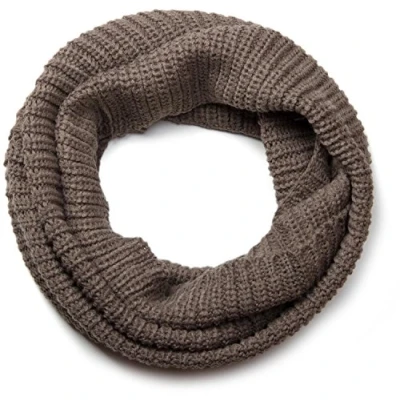 Image of styleBREAKER Unisex Fine Knit Scarf, plain Loop Infinity Rib Winter Knitted Scarf 01018112, Colour:Taupe