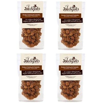 Image of Joe &amp; Seph&#039;s Double chocolate Popcorn (4x80g) gourmet popcorn, air popped snack, sweet movie night snacks