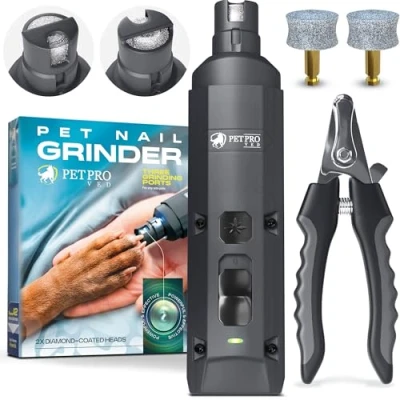 Image of PETPROVED Dog Nail Grinders Silent Claw Grinder for Dogs Claws Safe Trimmer Electric Pet File