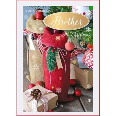 Image of Words N Wishes Brother Christmas Card Traditional for A Wonderful at