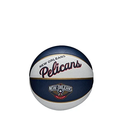 Image of Wilson MINI Basketball, Team Retro Model, NEW ORLEANS PELICANS, Outdoor, Rubber, Size: