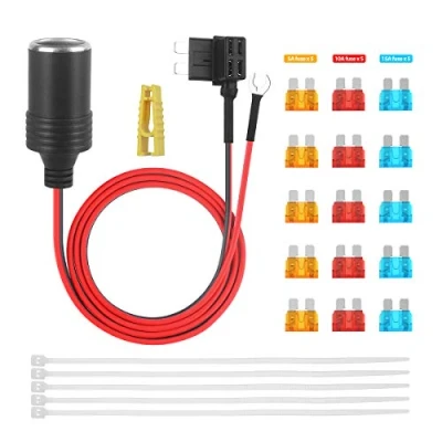 Image of 1m Car Cigarette Lighter with Fuses Kit Adapter Add a Circuit TAP Lead 1.0mm Cable 12V Fuse Holder for Mini Standard ATM APM Blade (Middle)