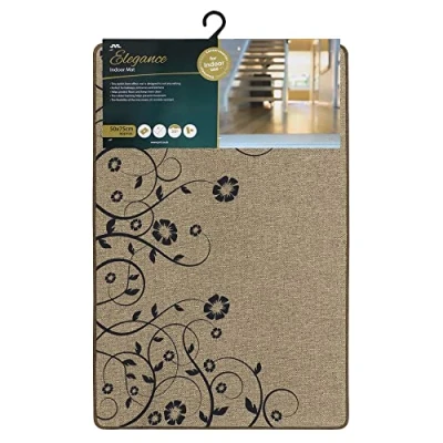Image of JVL Elegance Door Mat 50 x 75 cm, Trailing Flower