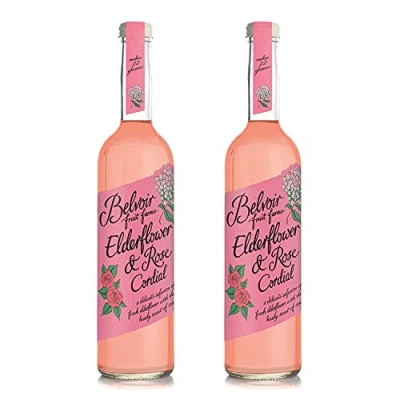 Image of Belvoir Elderflower &amp; Rose Cordial 500ml Pack of 2