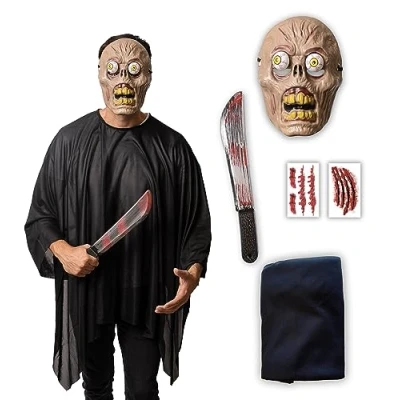 Image of 5 pcs Zombie Costume Halloween Costumes For Men Adult &amp; Teen One Size Fits All 2024 Trending Fancy Dress UK Based Brand