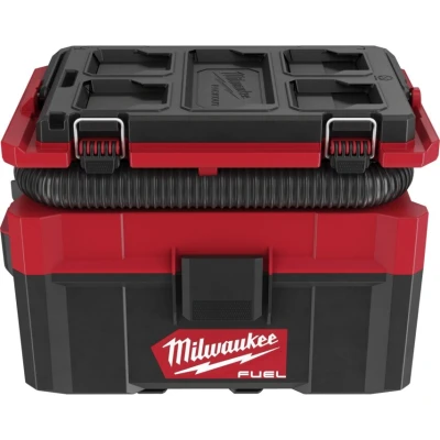 Image of Milwaukee M18 FPOVCL 0 Fuel PACKOUT Wet &amp; Dry cordless Vacuum 18V Bare Unit M18FPOVCL 0, Red, 7 liters