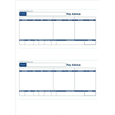 Image of Communisis Sage Compatible Pay Advice Laser or Inkjet 210x102mm Ref DUKSA011 (500 Forms/1000 Payslips)