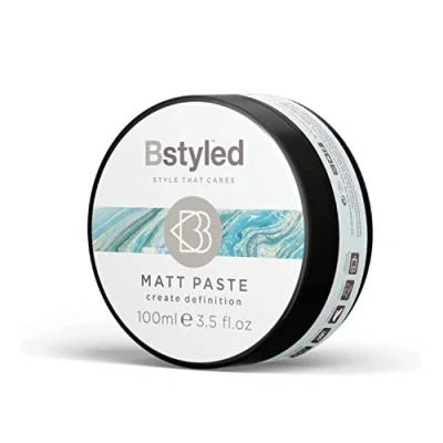 Image of Jerome Russell BStyled Matt Paste Hair Wax for Hold, Volume &amp; Texture with Pomegranate, Turmeric Bond Building Technology, Vegan Care, 100g