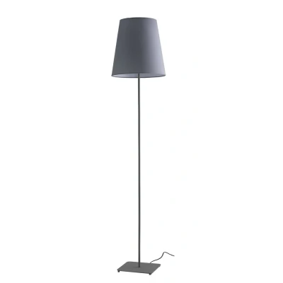 Image of ELVIS Floor Lamp with Tapered Shade Grey, Fabric Lampshade 34x155cm