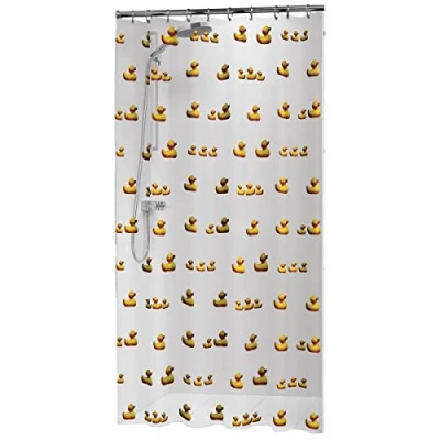 Image of Sealskin Duckling Shower Curtain, PEVA, Yellow, 180 x 200 cm