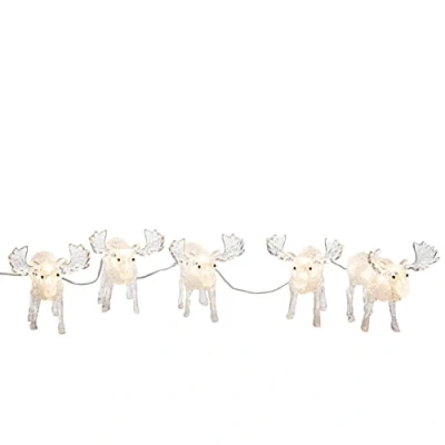 Image of Konstsmide Christmas Outdoor Figures Decoration/Outside Lights LED Acrylic Five Moose Elks/Outdoor Lighting (IP44) / 40 Warm White LEDs/Transparent Cable
