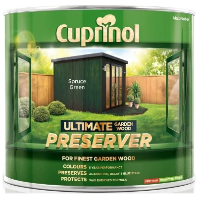 Image of Cuprinol CUPGWPRESG4L 4L Ultimate Garden Wood Preserver Spruce Green