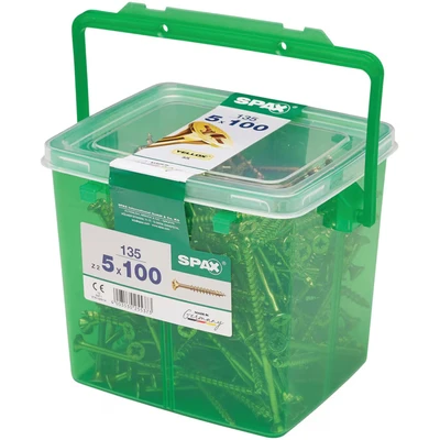 Image of SPAX Pozi Screws YELLOX Csk Partial Thread 5.0 x 100mm Tub 135