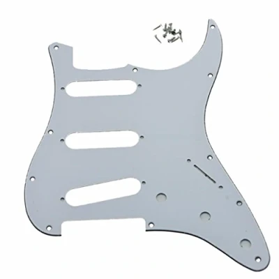 Image of Dopro White 3 Ply 11 Hole Strat Style Guitar Pickguard Bridge Reversed for FD Jimi Hendrix Stratocaster