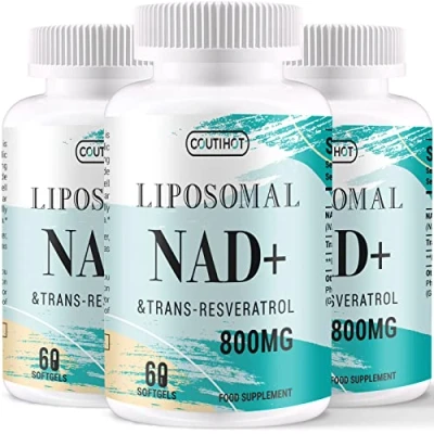 Image of Liposomal NAD+ 500mg with Trans Resveratrol 300mg Softgels Actual Supplement 2 in 1 Anti Aging Formula for Cellular Repair, Promote Longevity &amp; Vitality (Pack of 3)
