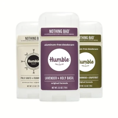 Image of Humble All Natural Deodorant, Aluminum And Paraben Free, Cruelty Free Men Women Deodorant Assorted 3 Pack