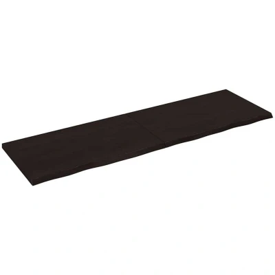 Image of vidaXL Wall Shelf Dark Brown 200x60x(2 4) cm Treated Solid Wood Oak