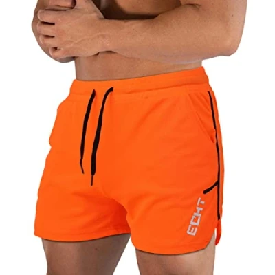 Image of Superora Men&#039;s Running Gym Sport Breathable Outdoor Workout Training Pockets Shorts, Orange, XL