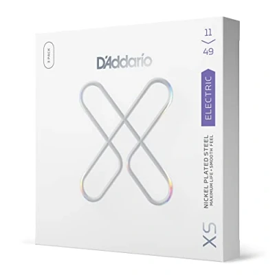 Image of D&#039;Addario Guitar Strings XS Nickel Coated Electric XSE1149 Maximum Life with Smooth Feel &amp; Exceptional Tone For 6 String Guitars 11 49 Medium, 3 Pack