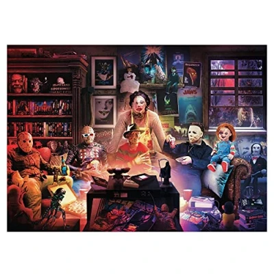 Image of Horror Night Watch Party 1000 Piece Jigsaw Puzzle By Rachid Lotf