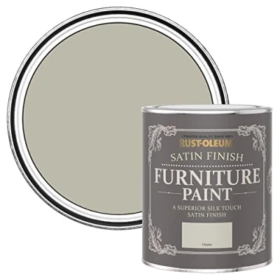 Image of Rust Oleum Grey Furniture Paint in Satin Finish Oyster 750ml