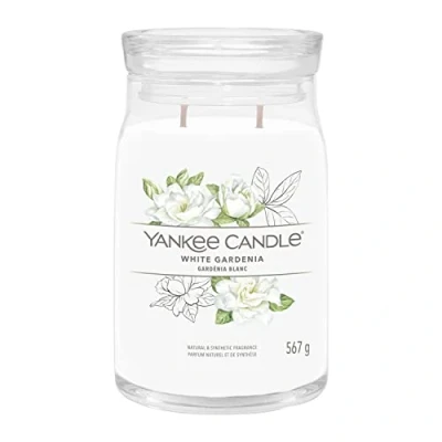Image of Yankee Candle Signature Scented White Gardenia Large Jar with Double Wicks Soy Wax Blend Long Burning Perfect Gifts for Women