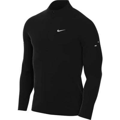 Image of Nike Performance Stride Midlayer Long sleeved top, Men&#039;s, Size: Large, Black/reflective silver