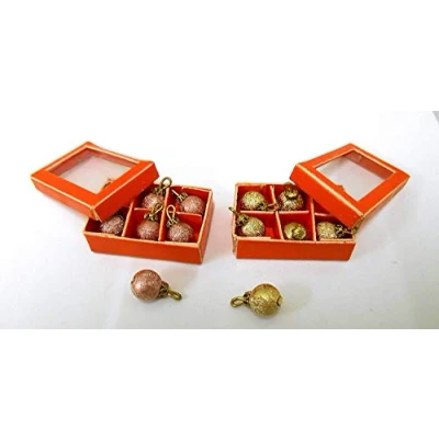 Image of Melody Jane Dolls House 2 Boxes Christmas Baubles Decorations Miniature Xmas Accessory