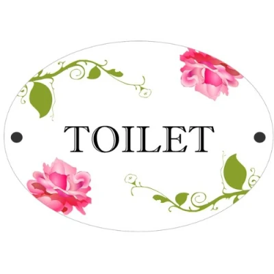 Image of Shabby Chic Toilet Door Plaque Sign (Toilet)