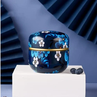 Image of Flower Design Mini Sugar Coffee Tea Tin Jar Metal Container Candy Sealed Cans Box (6)