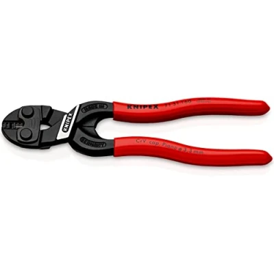 Image of Knipex CoBolt® S Compact Bolt Cutters with recess in the cutting edge black atramentized, plastic coated 160 mm (self service card/blister) 71 31 SB