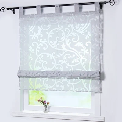 Image of Joyswahl Jessica Roman Blind Burn Out Curtains with Loops, Fabric, grey, BxH 120x140cm