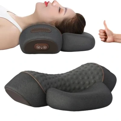 Image of Artuvate Cervical Fisiorest, Fisiorest 3 in 1 Pillow Massager for The Neck, Core Hero Massage Pillow, Neck Stretcher Relaxer(Black)