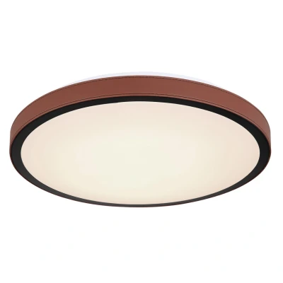 Image of Sammi 42cm Integrated LED Semi Flush Ceiling Light White Brown 3000 6000K