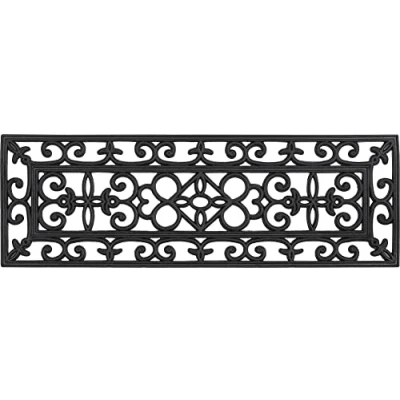 Image of andiamo Rigoletto Doormat Easy Care Weatherproof Outdoor Non Slip Rubber 25 x 75 cm Black