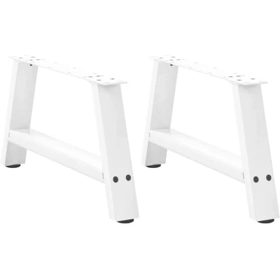 Image of vidaXL Coffee Table Legs A Shaped 2 pcs White 60x(30 31) cm Steel